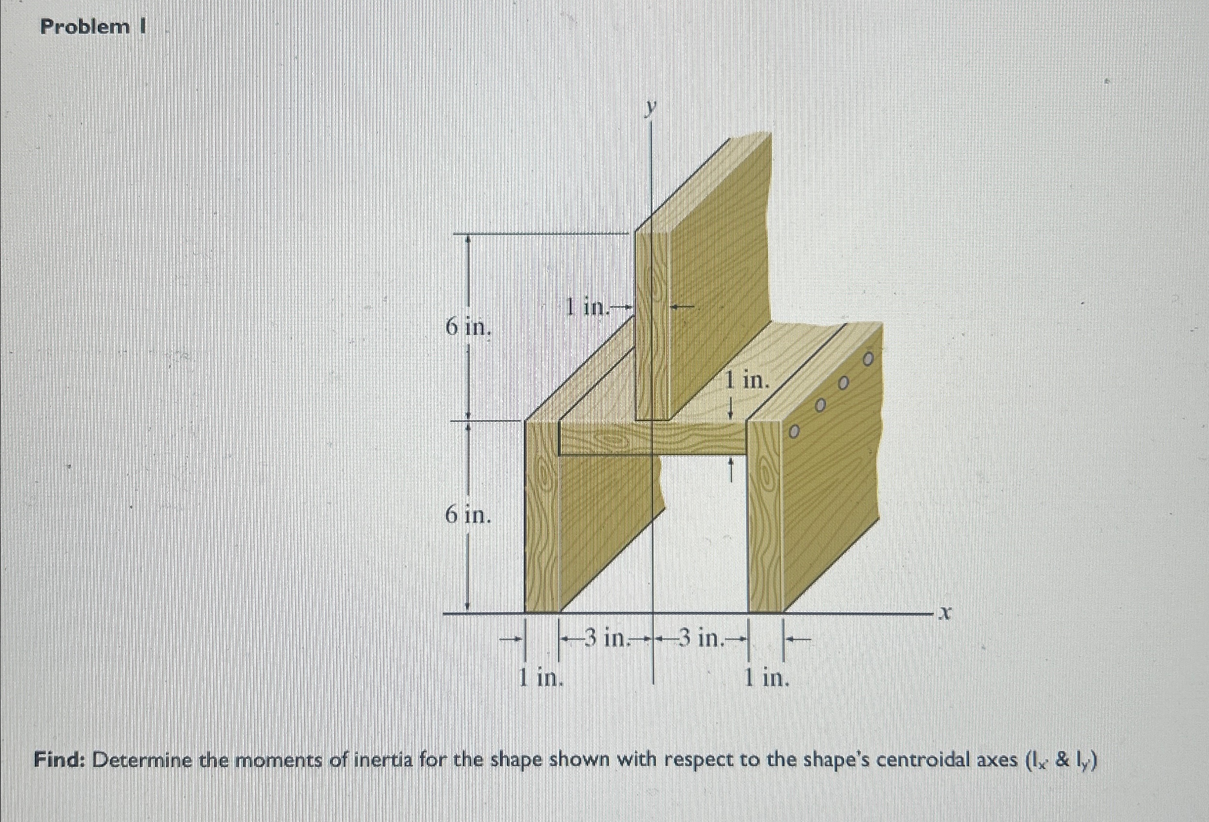 Problem I Find: Determine the moments of inertia