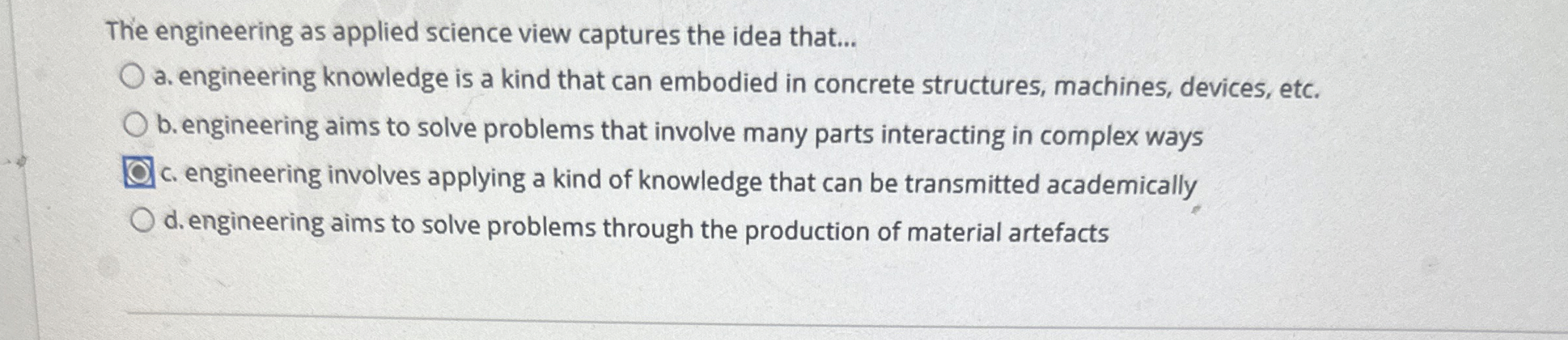 The engineering as applied science view captures