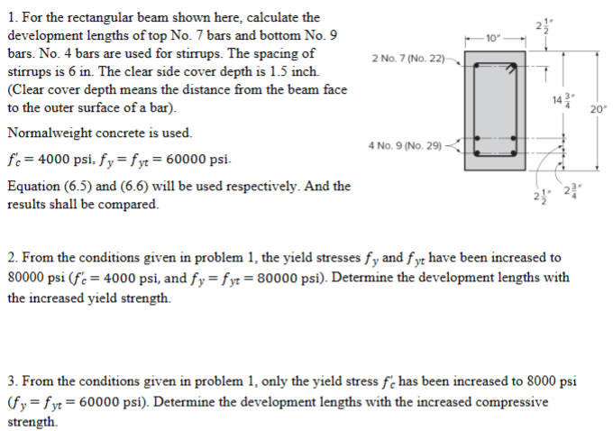 For the rectangular beam shown here, calculate