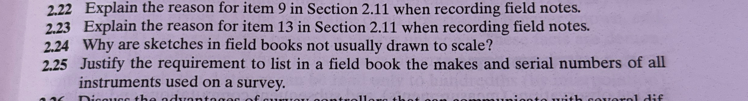 2 . 2 5 Justify the requirement to list in a