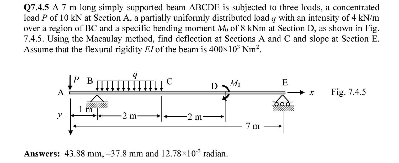 Q 7 . 4 . 5 A 7 m long simply supported beam