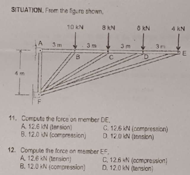 SITUATION. From the figure shown, 1 1 . Compute