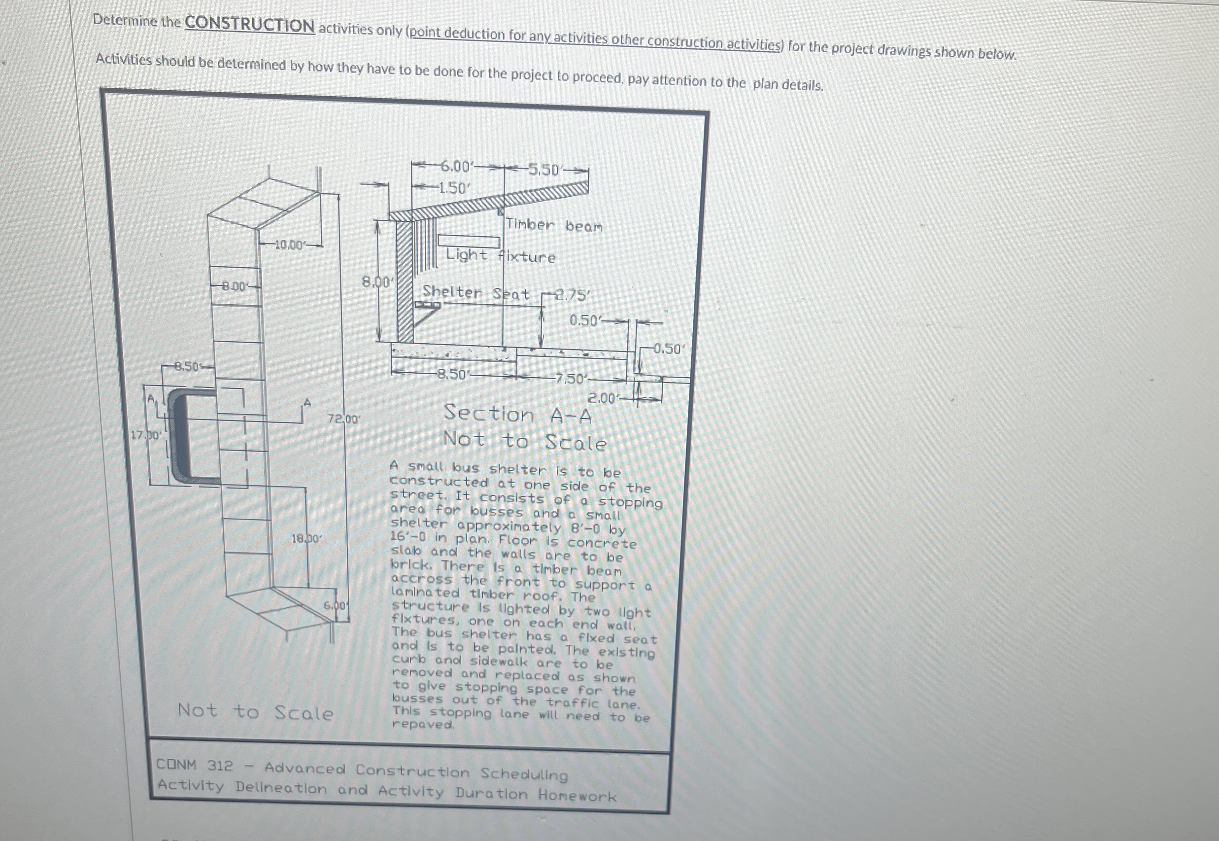 Determine the CONSTRUCTION activities only (