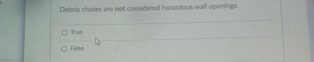 Debris chutes are not considered hazardous wall