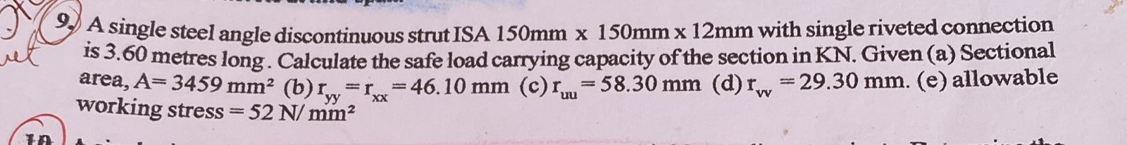 A single steel angle discontinuous strut ISA 1 5