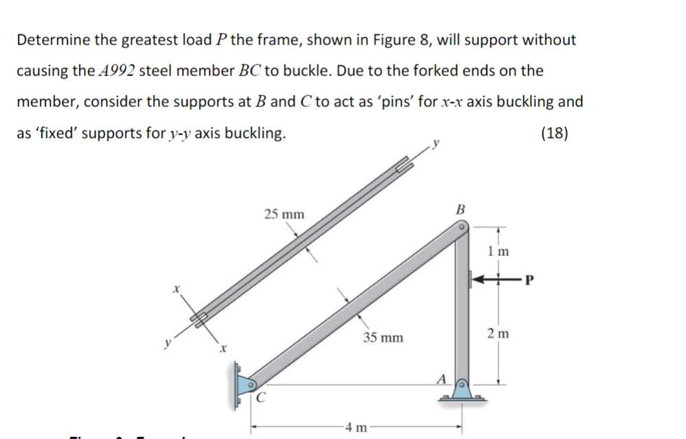 Determine the greatest load P the frame, shown in