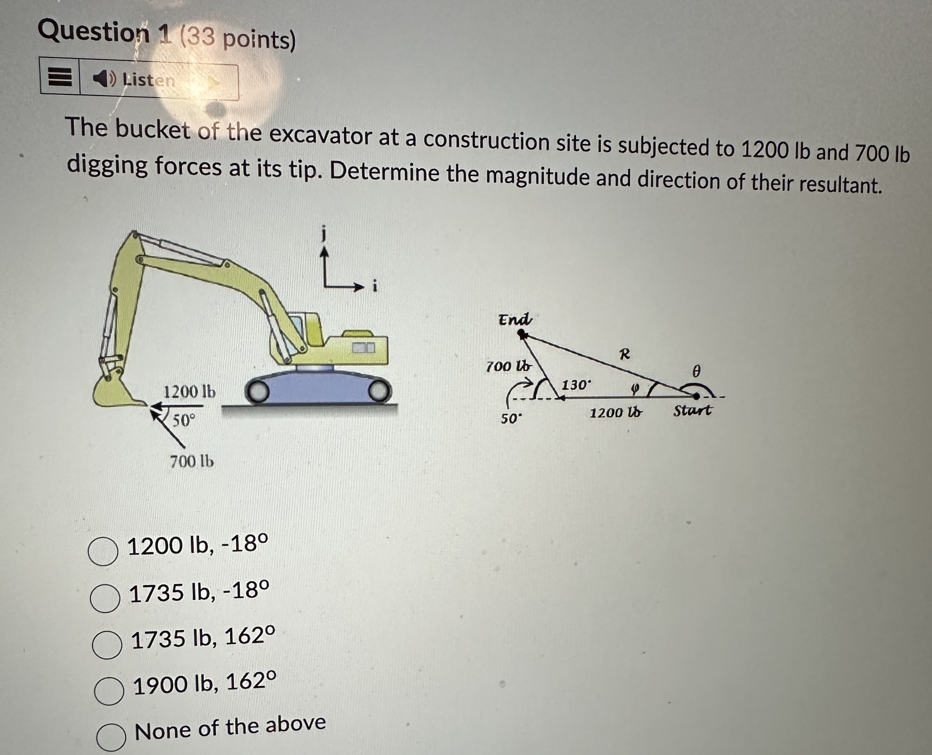 Question 1 ( 3 3 points ) The bucket of the
