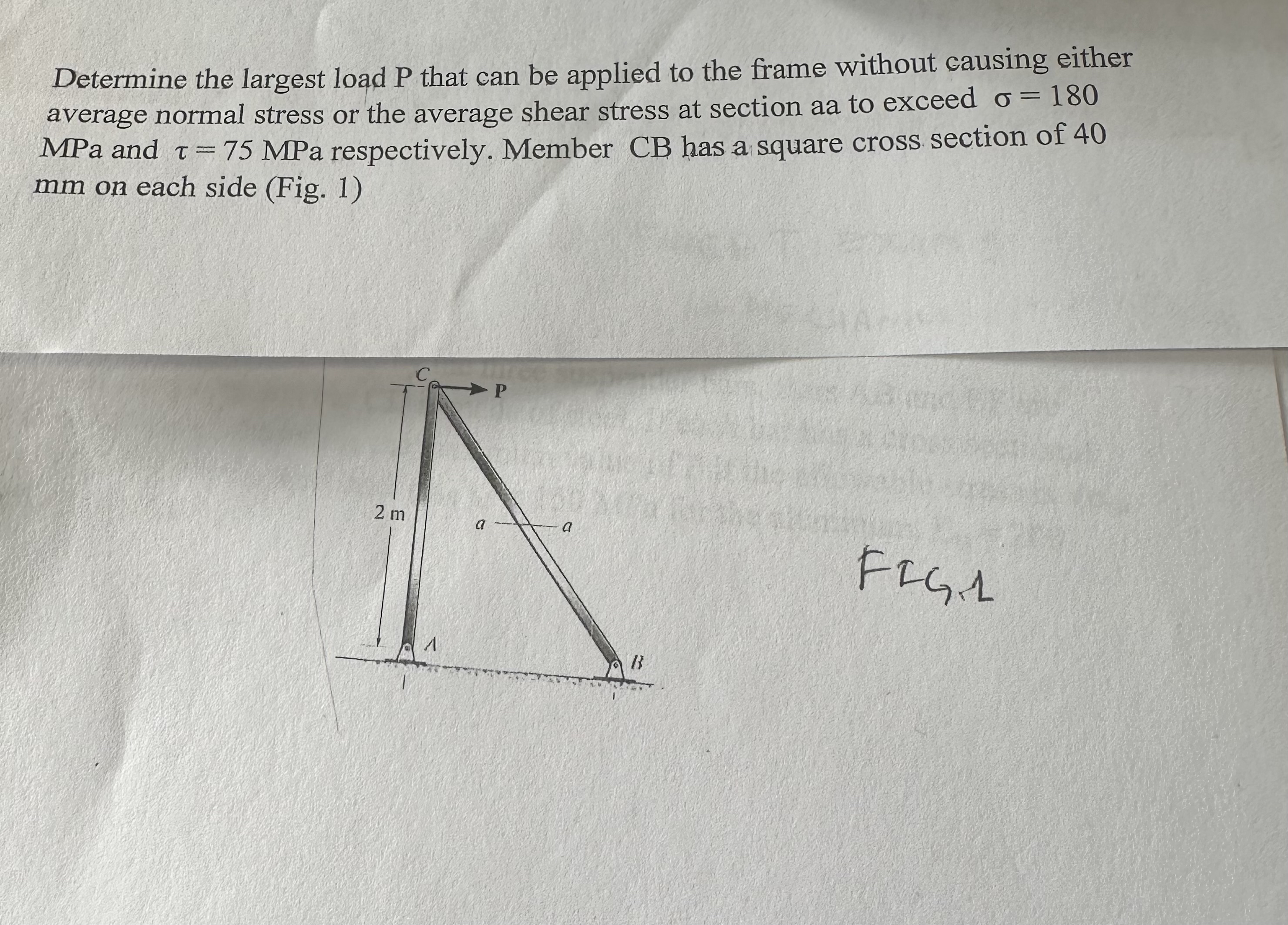 Mechanics of material. Draw a free body diagram