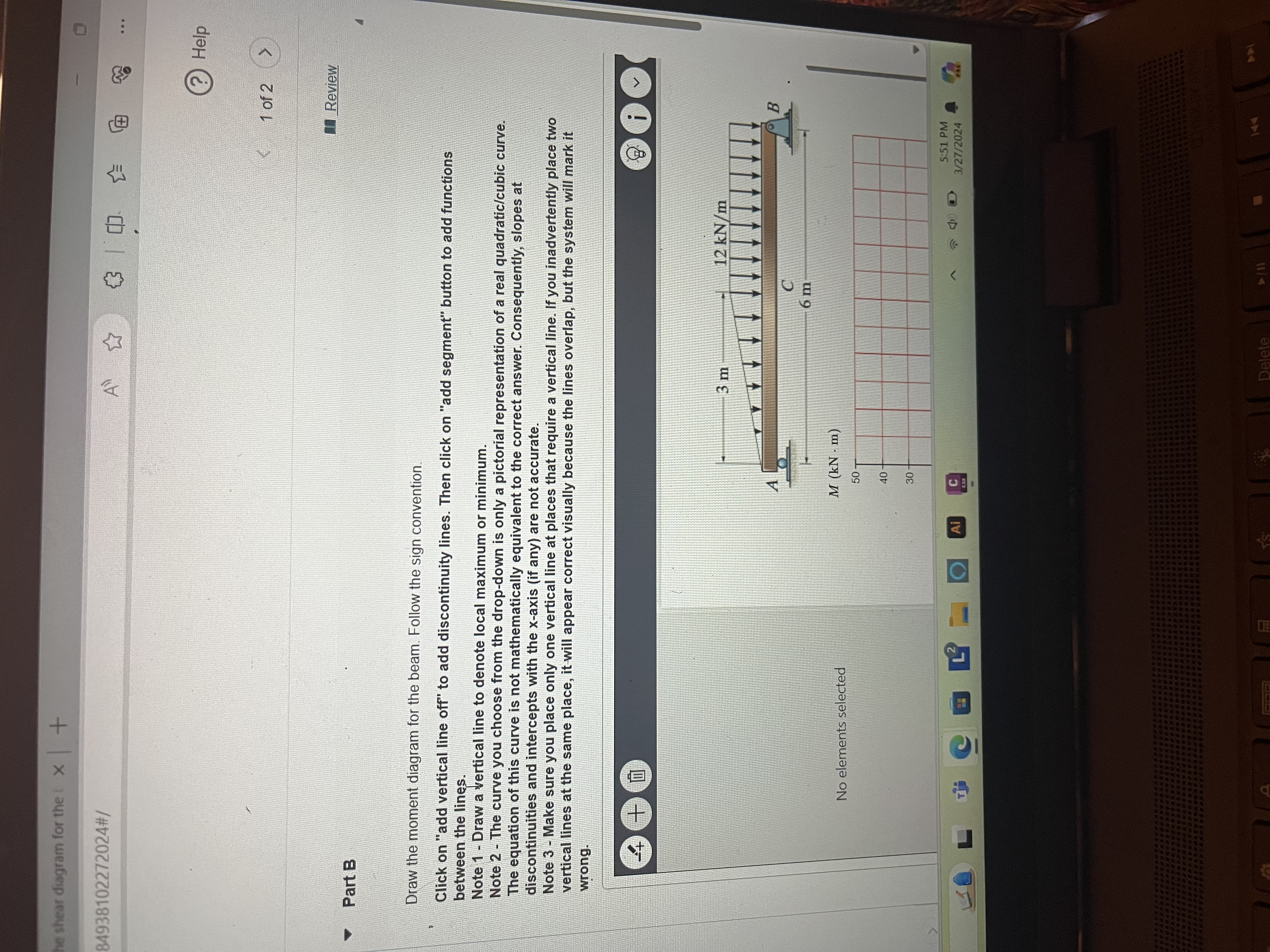 Draw the moment diagram for the beam. Follow the