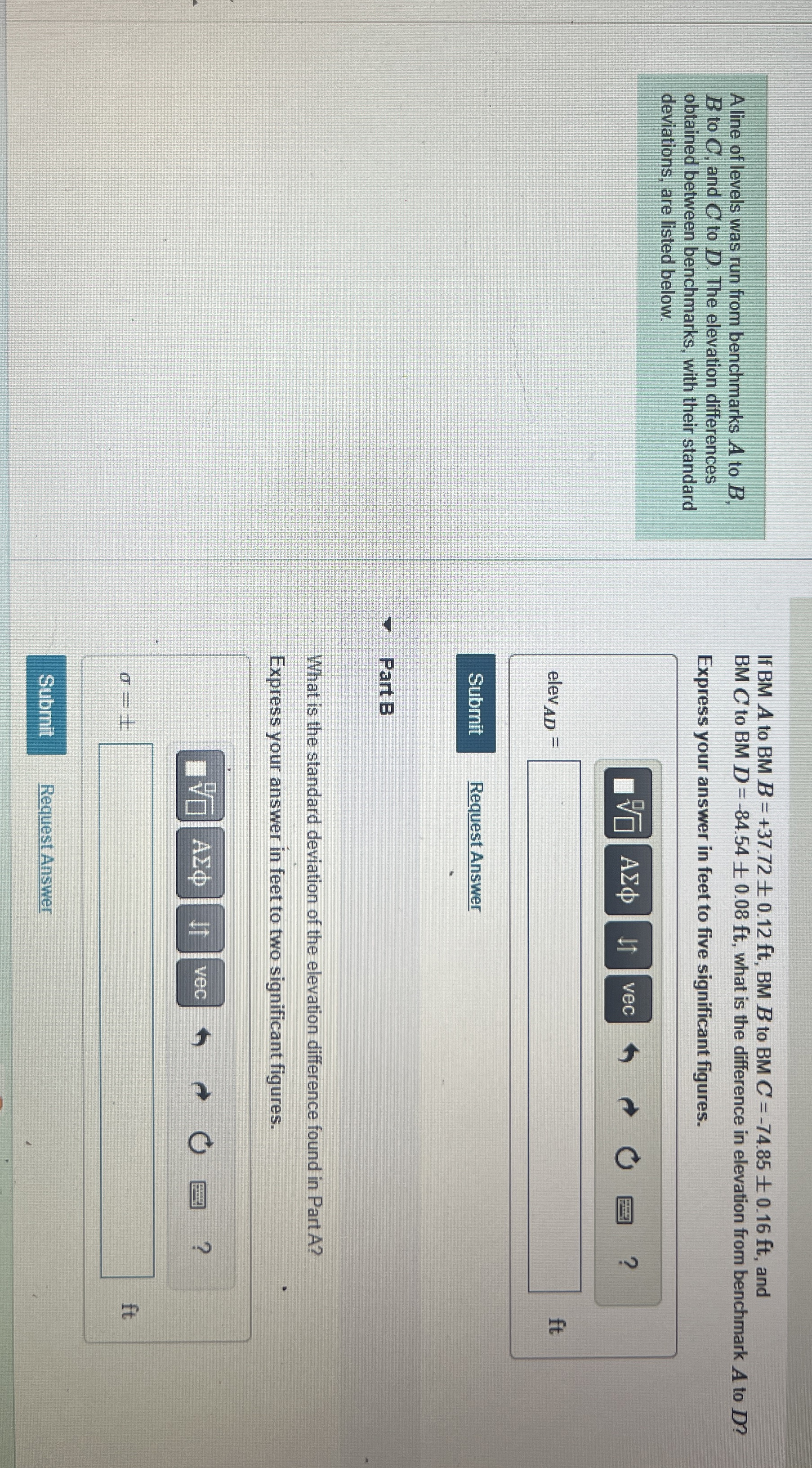 A line of levels was run from benchmarks A to B ,