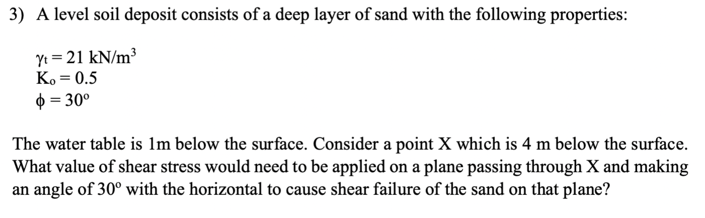 The water table is 1 m below the surface.
