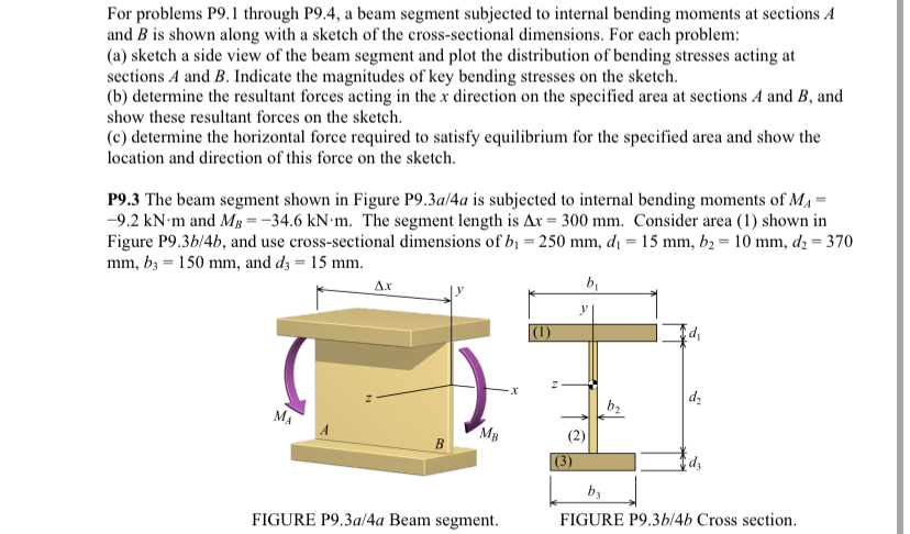 For problems P 9 . 1 through P 9 . 4 , a beam