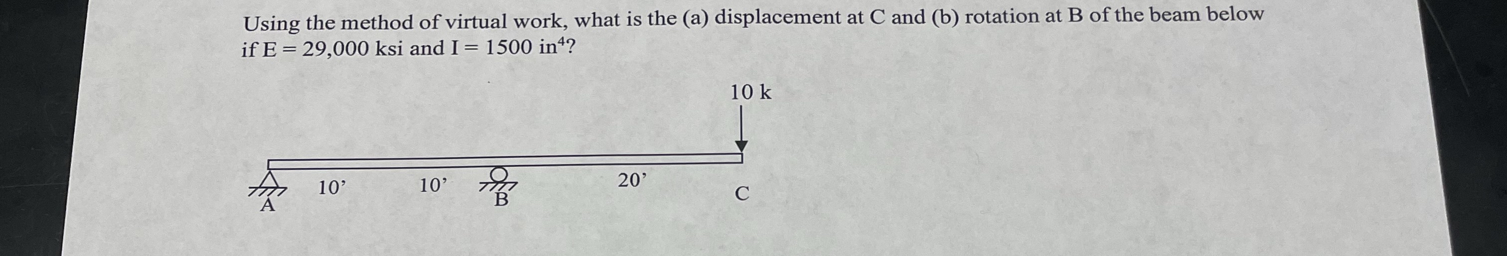 Solve and Show work Using the method of virtual