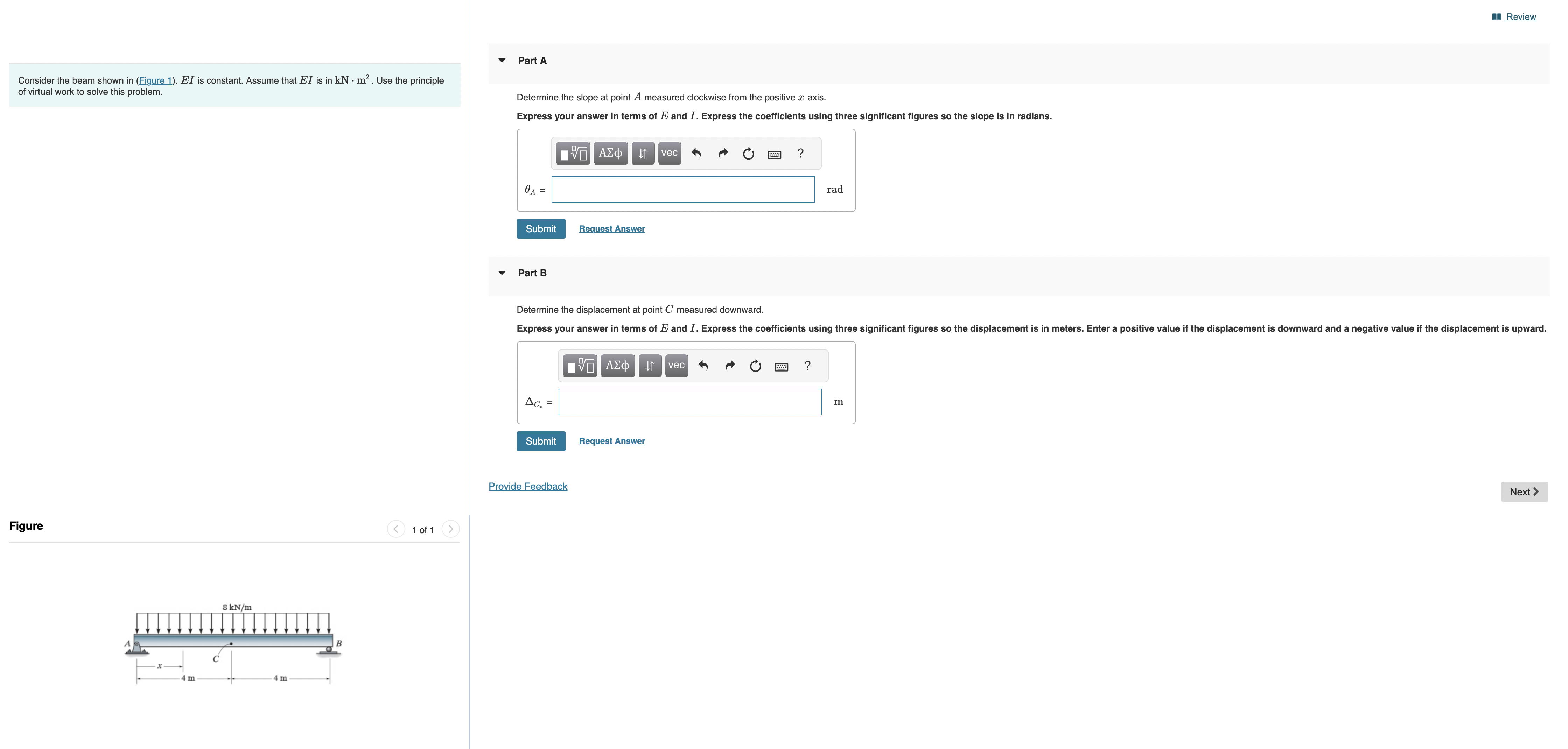 Review Consider the beam shown in ( Figure 1 ) .