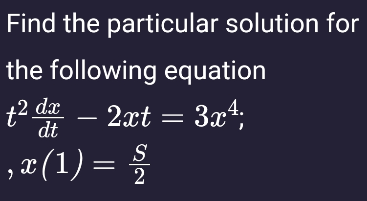 Find the linear solution for the following