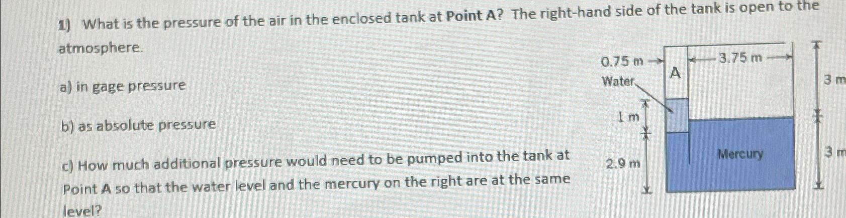 What is the pressure of the air in the enclosed
