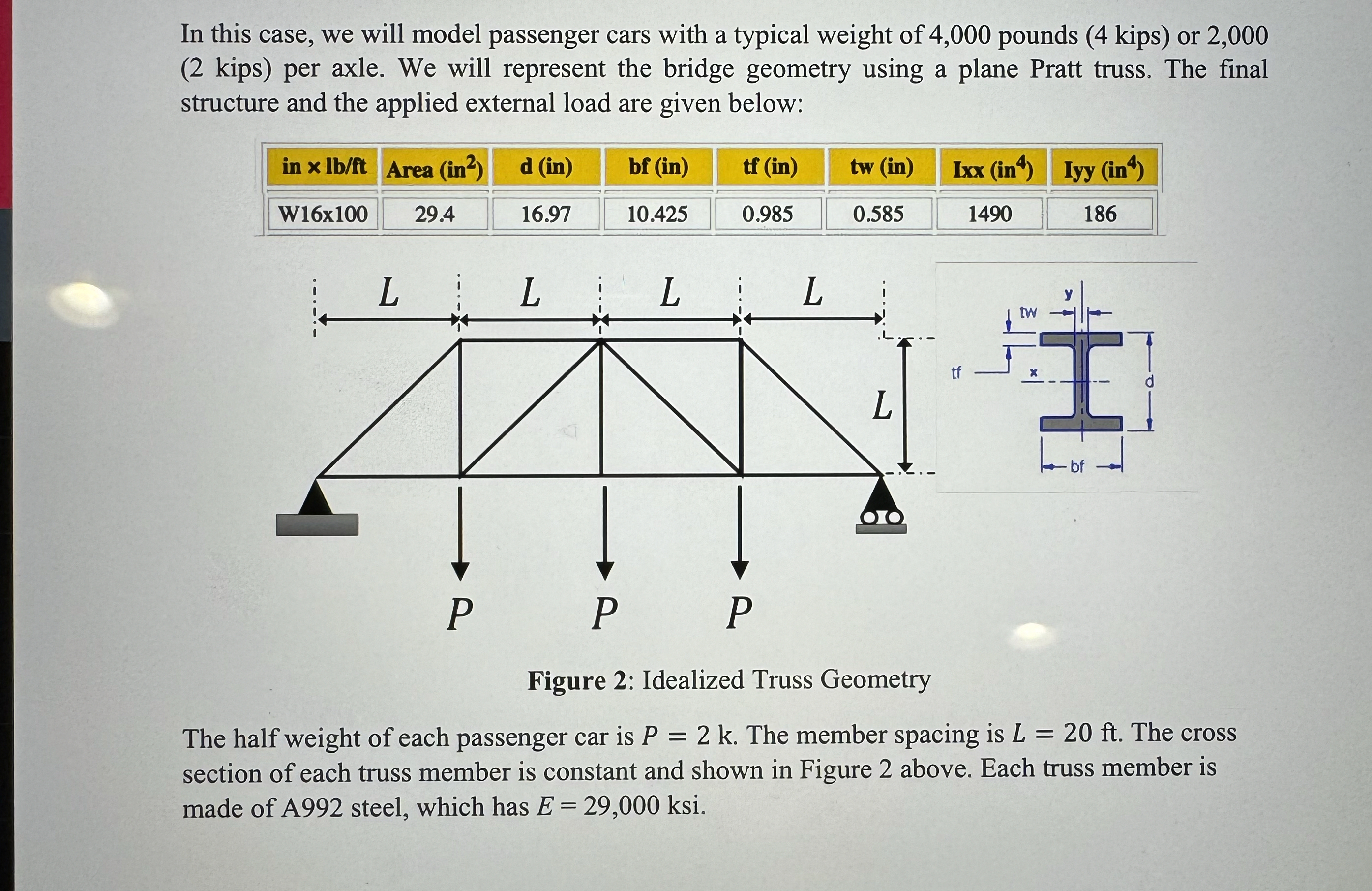 Question 2 : Calculate the mid - span deflection