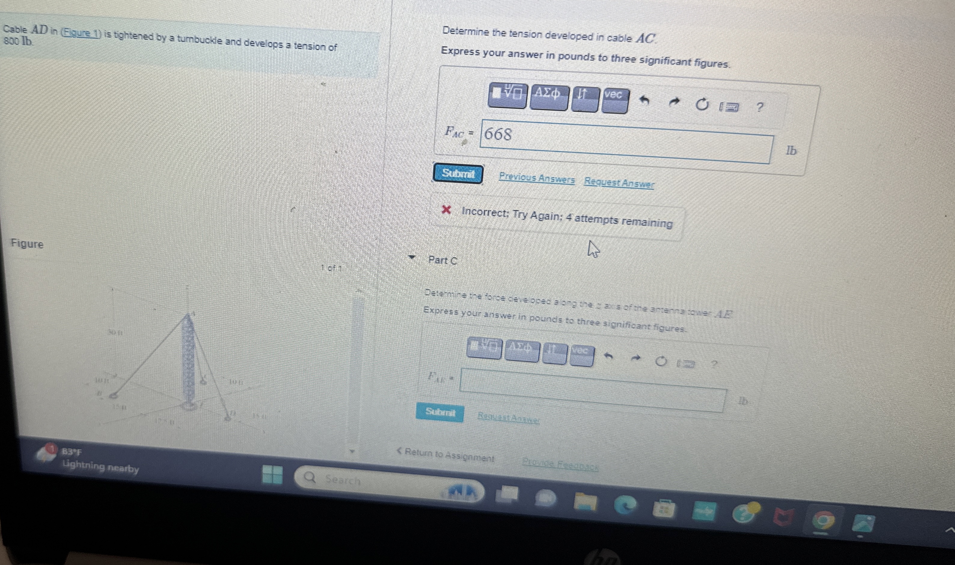 Cable A D in ( Elgure 1 ) is tightened by a
