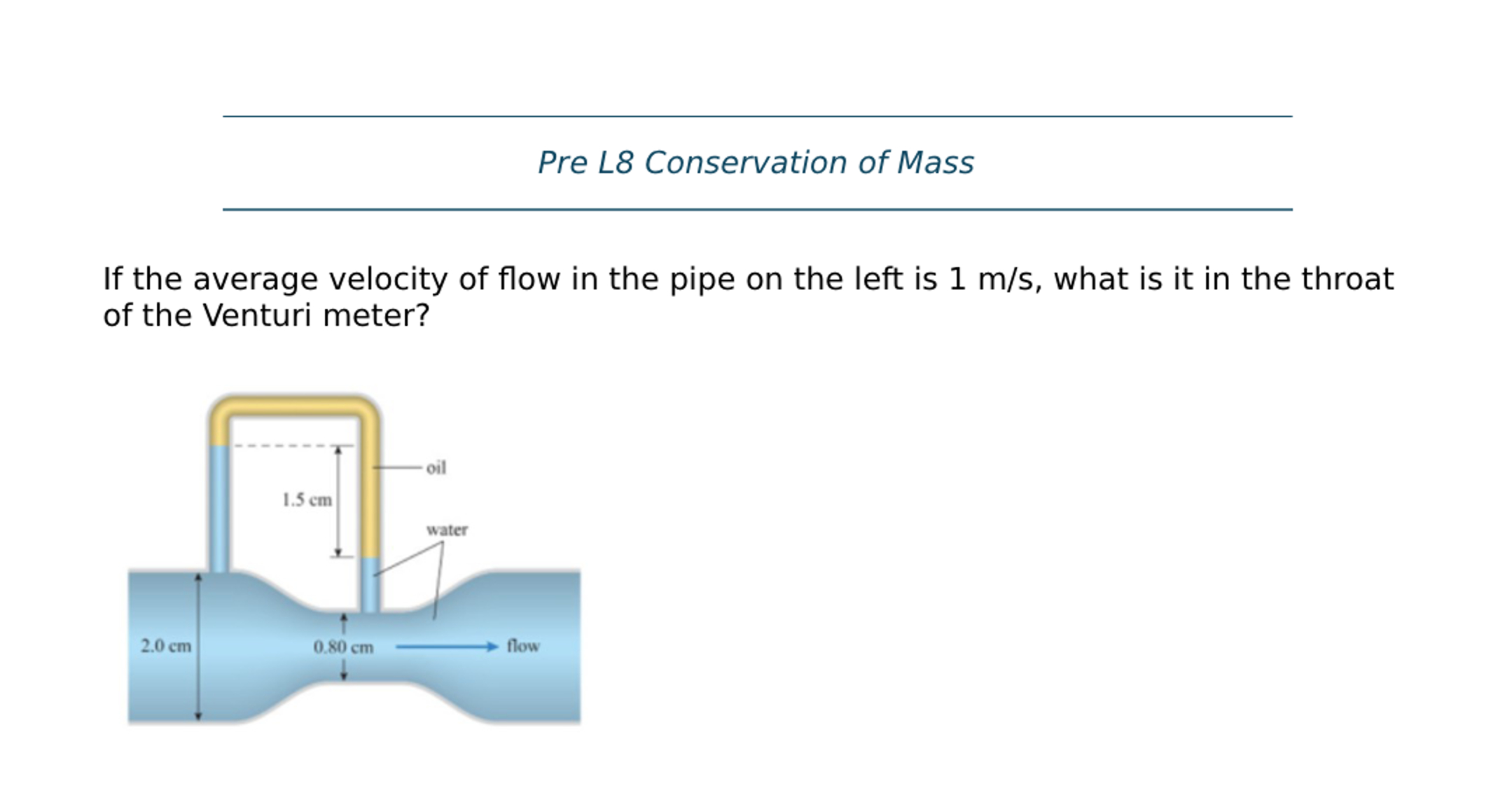 If the average velocity of flow in the pipe on