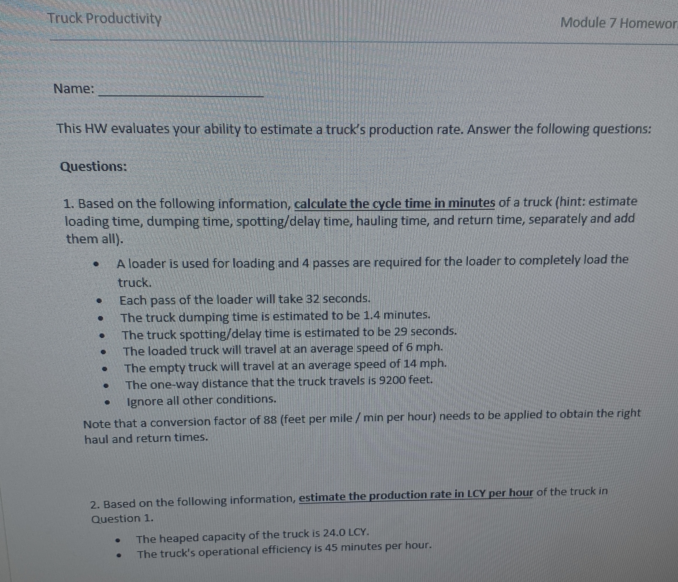 Name: This HW evaluates your ability to estimate