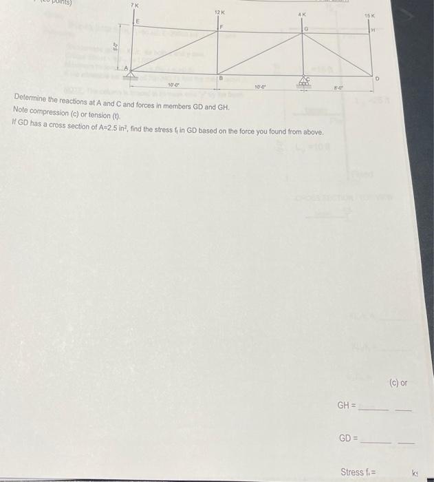 Determine the reactions atandand forces in