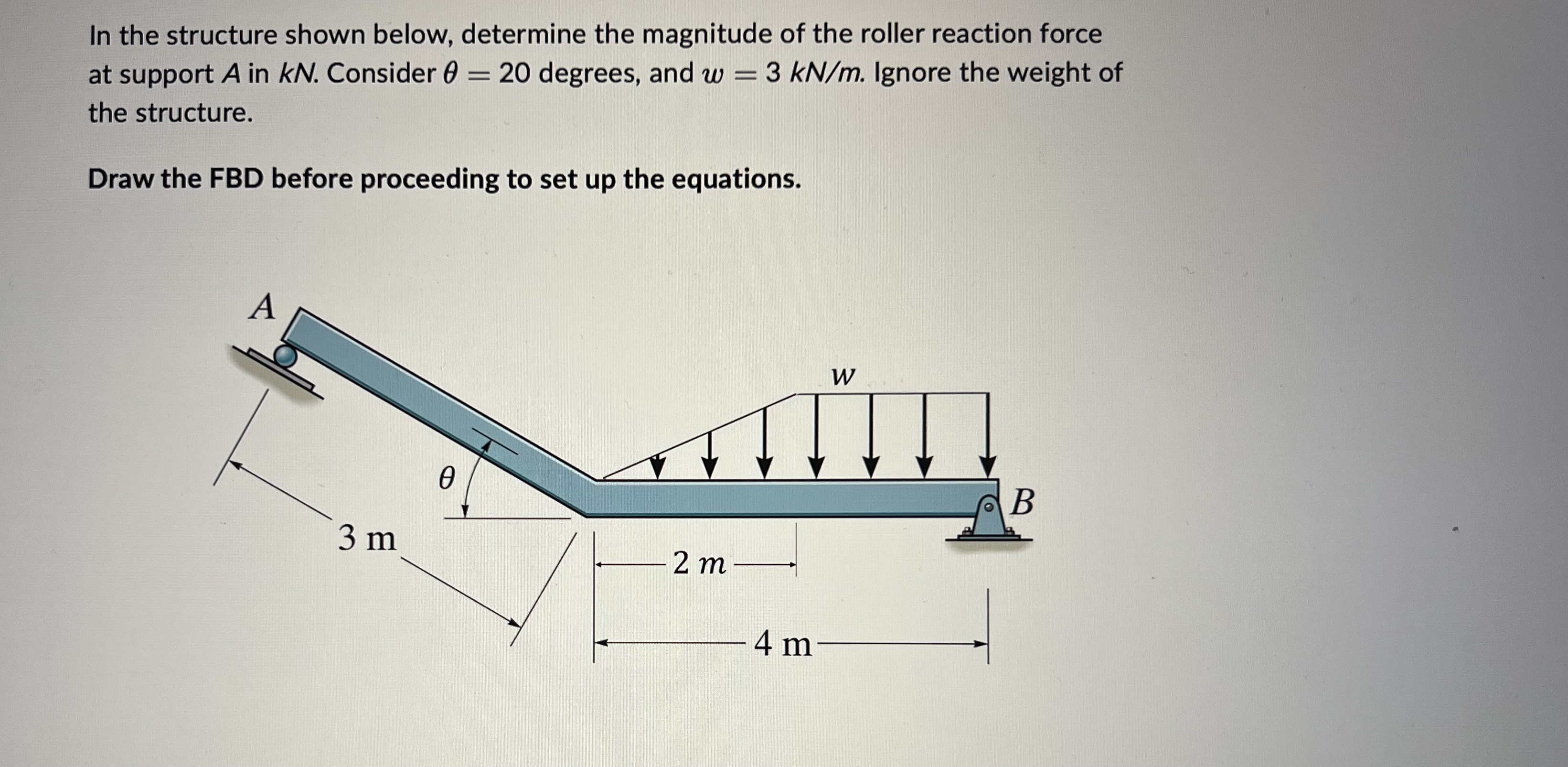 In the structure shown below, determine the