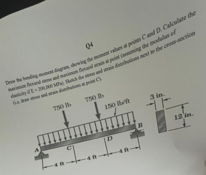 a strain distributions at point C ) .