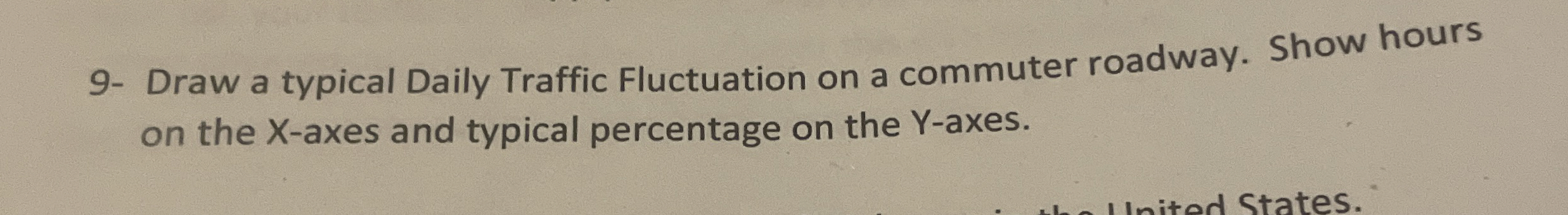 9 - Draw a typical Daily Traffic Fluctuation on a