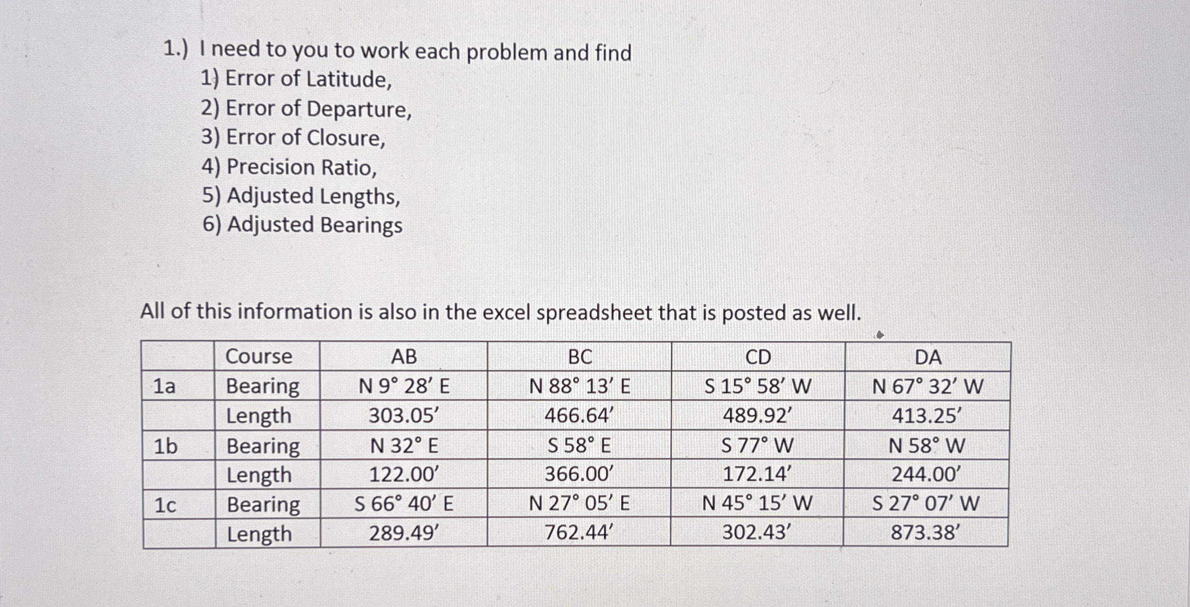 1 . ) I need to you to work each problem and find