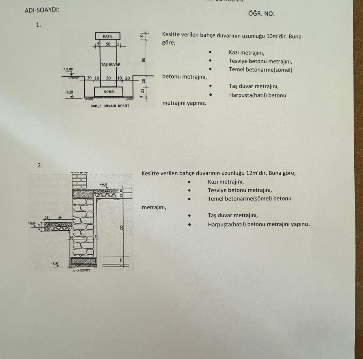 ADI - SOAYDI: R . NO: 1 . metraj n yap n z .