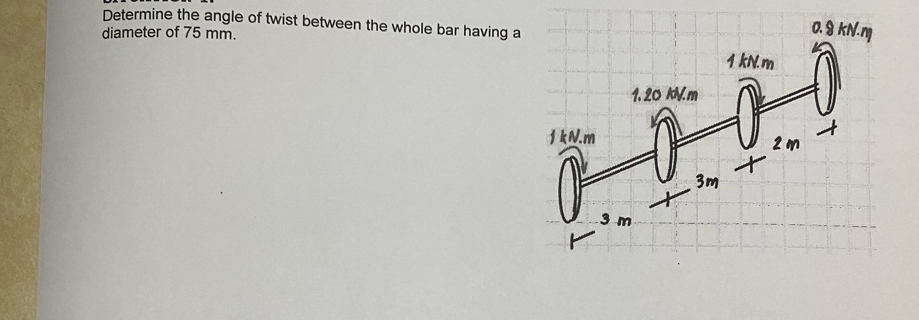 Determine the angle of twist between the whole