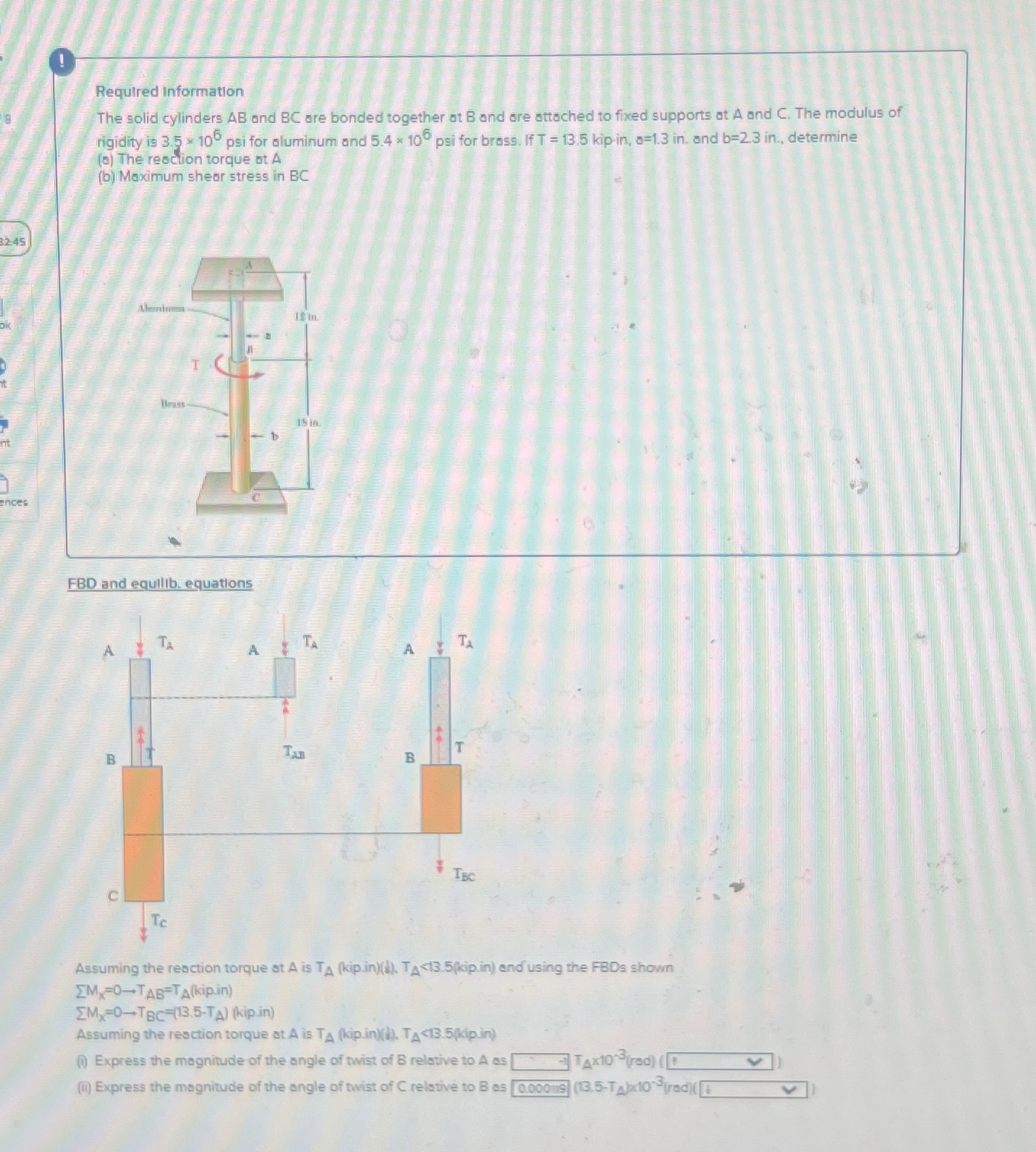 ! Required information The solid cylinders A B