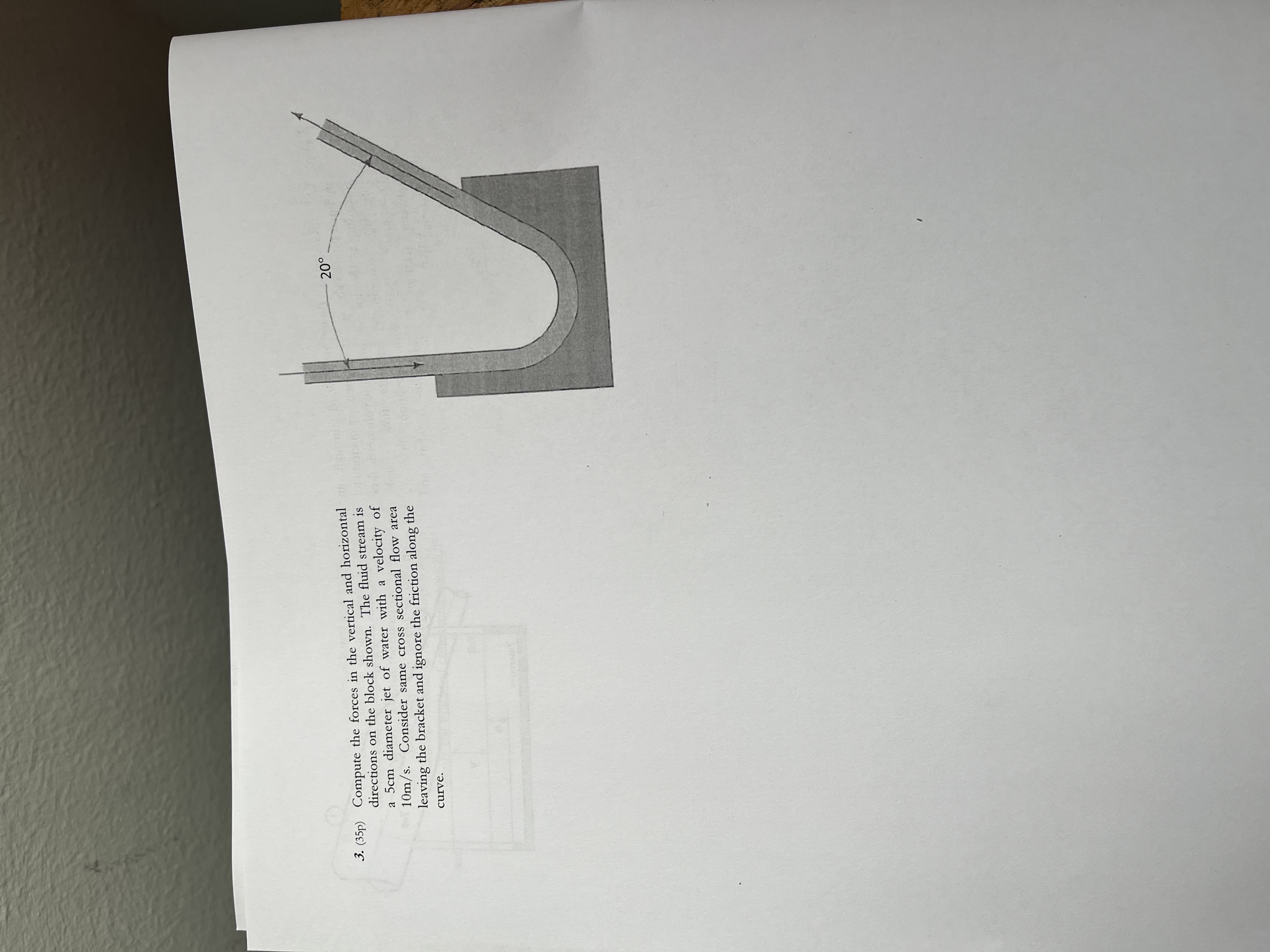 Compute the forces in the vertical and horizontal