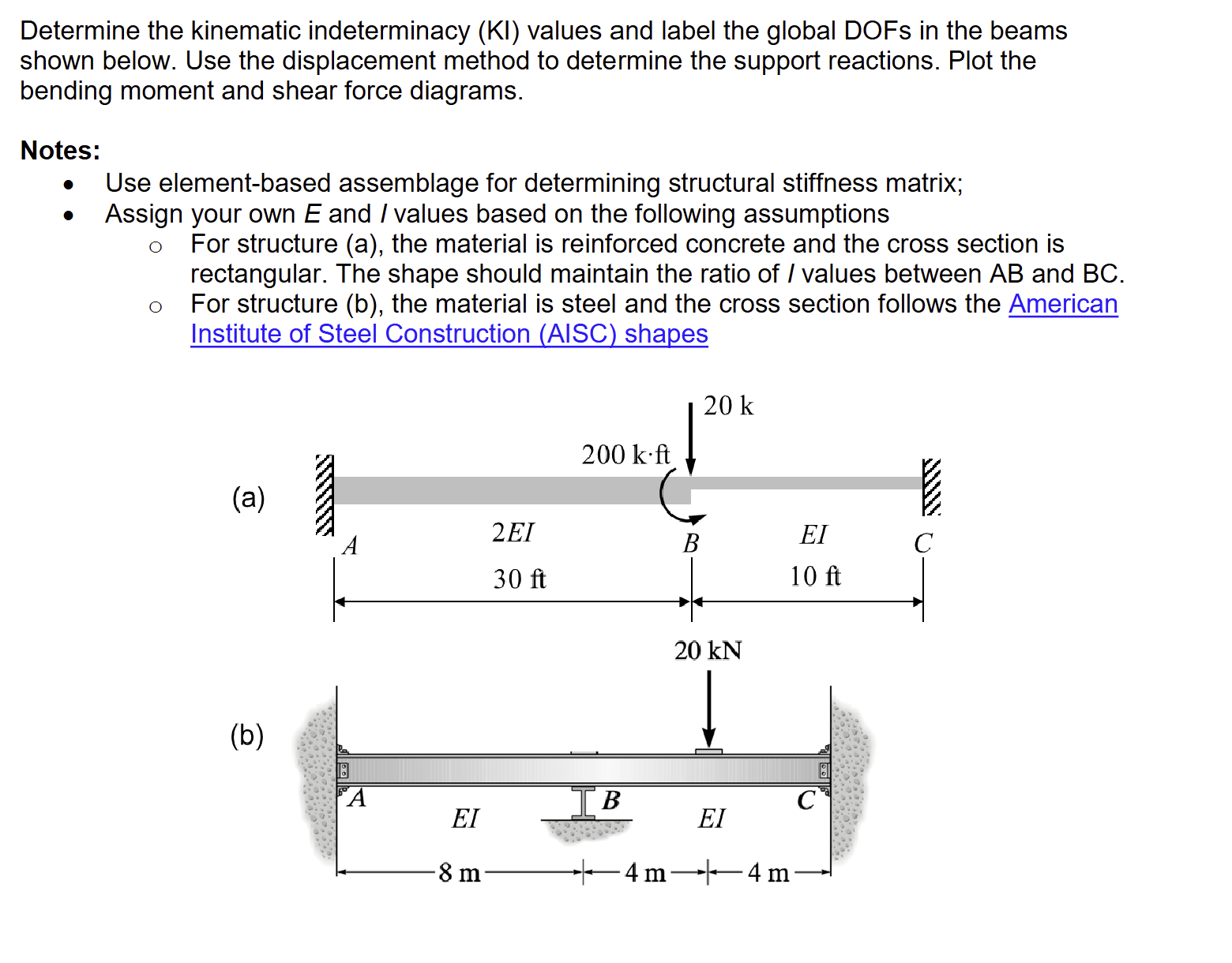 Determine the kinematic indeterminacy ( K I )