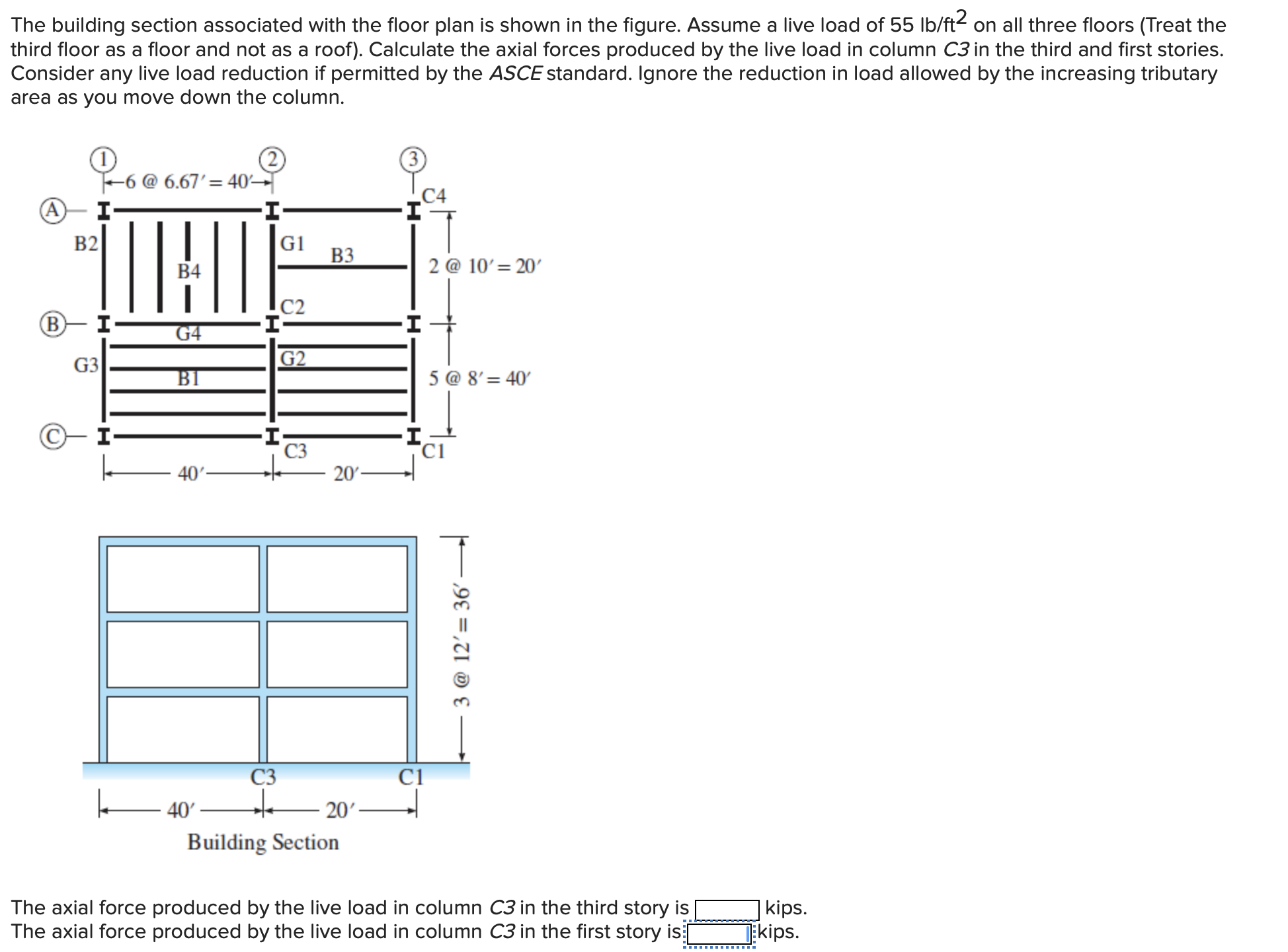 The building section associated with the floor
