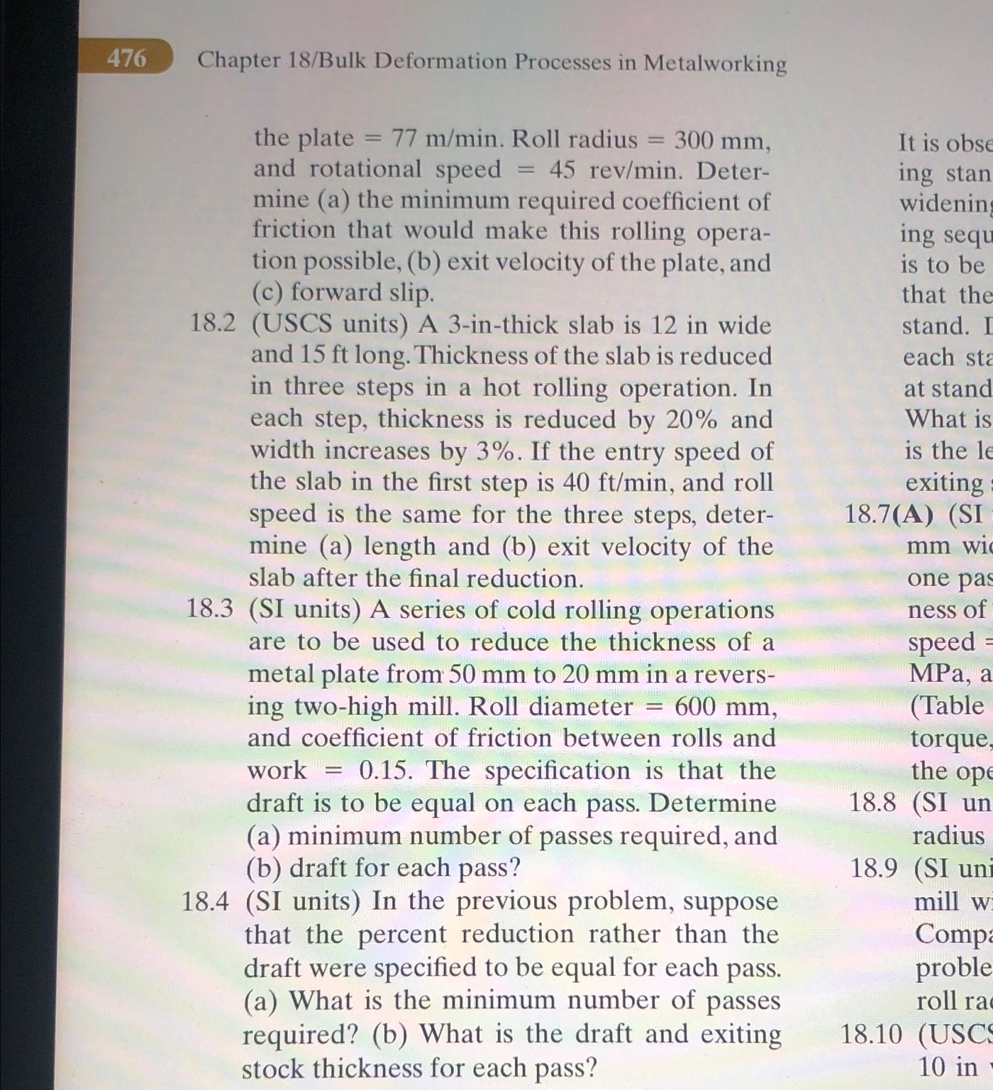 4 7 6 Chapter 1 8 / Bulk Deformation Processes in