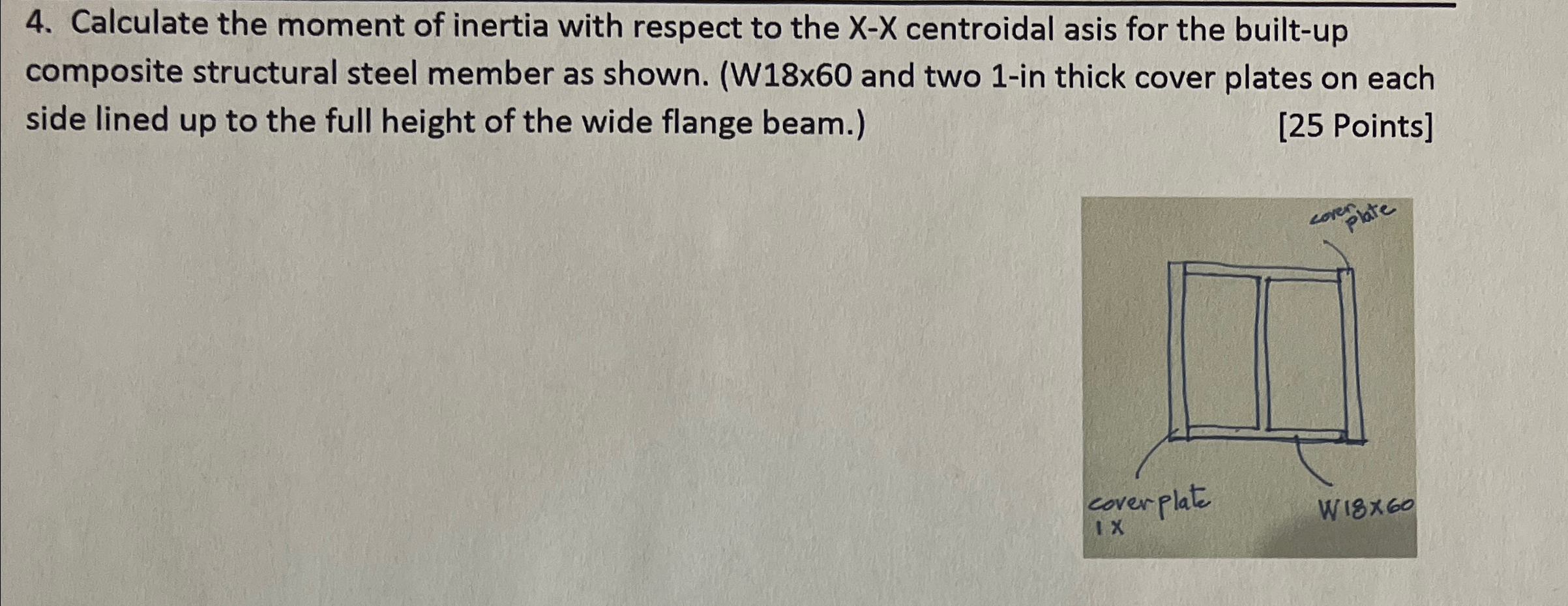 Calculate the moment of inertia with respect to