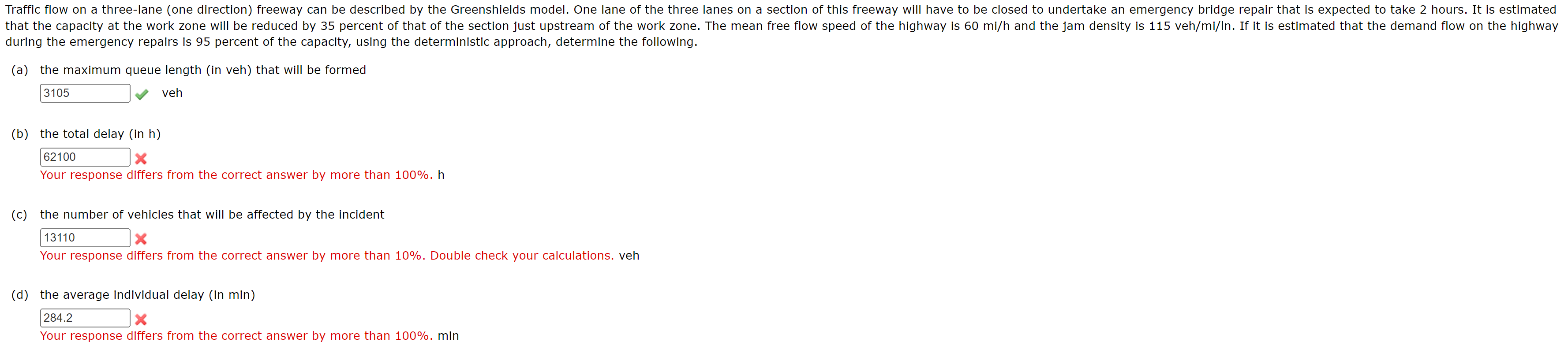 during the emergency repairs is 9 5 percent of