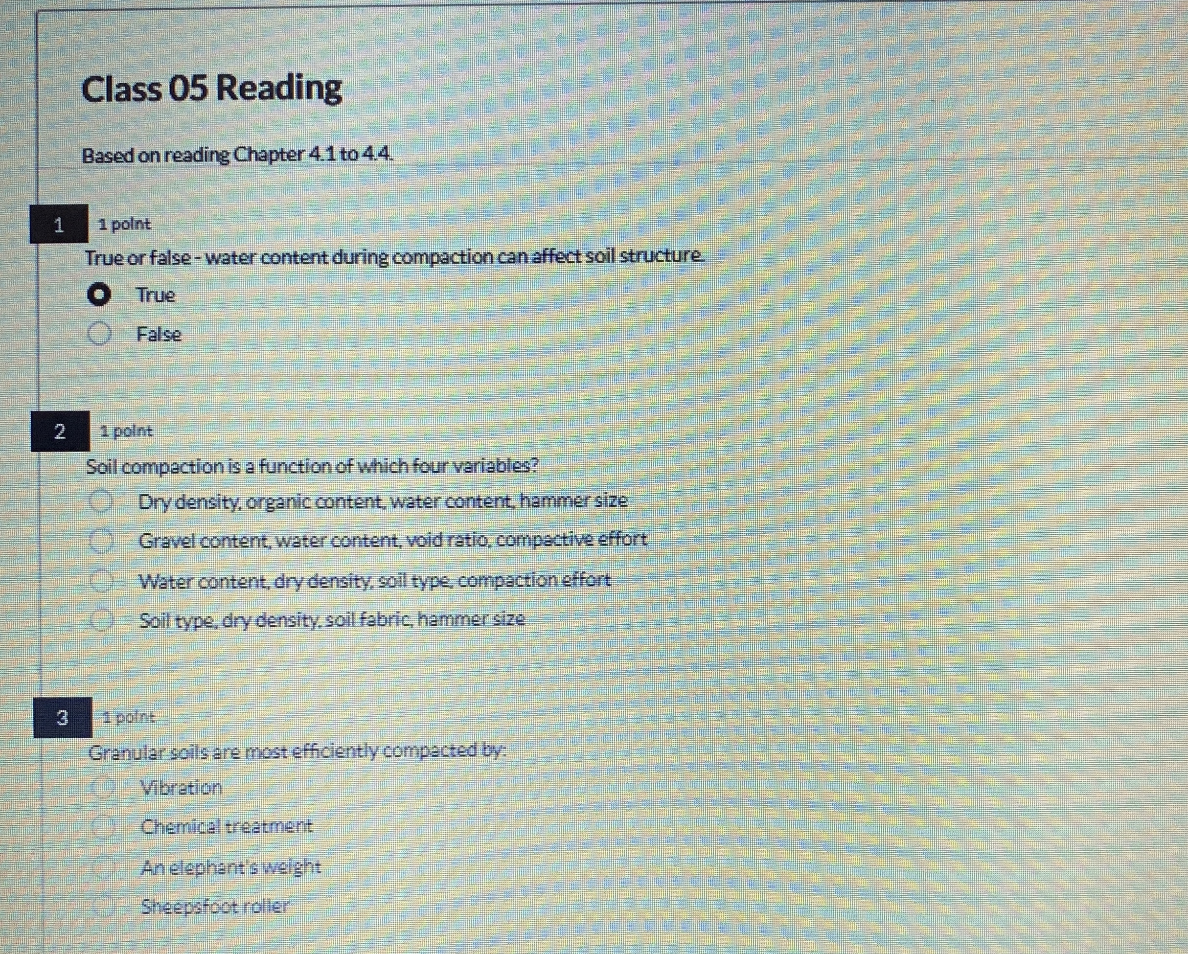 Class 0 5 Reading Based on reading Chapter 4 . 1