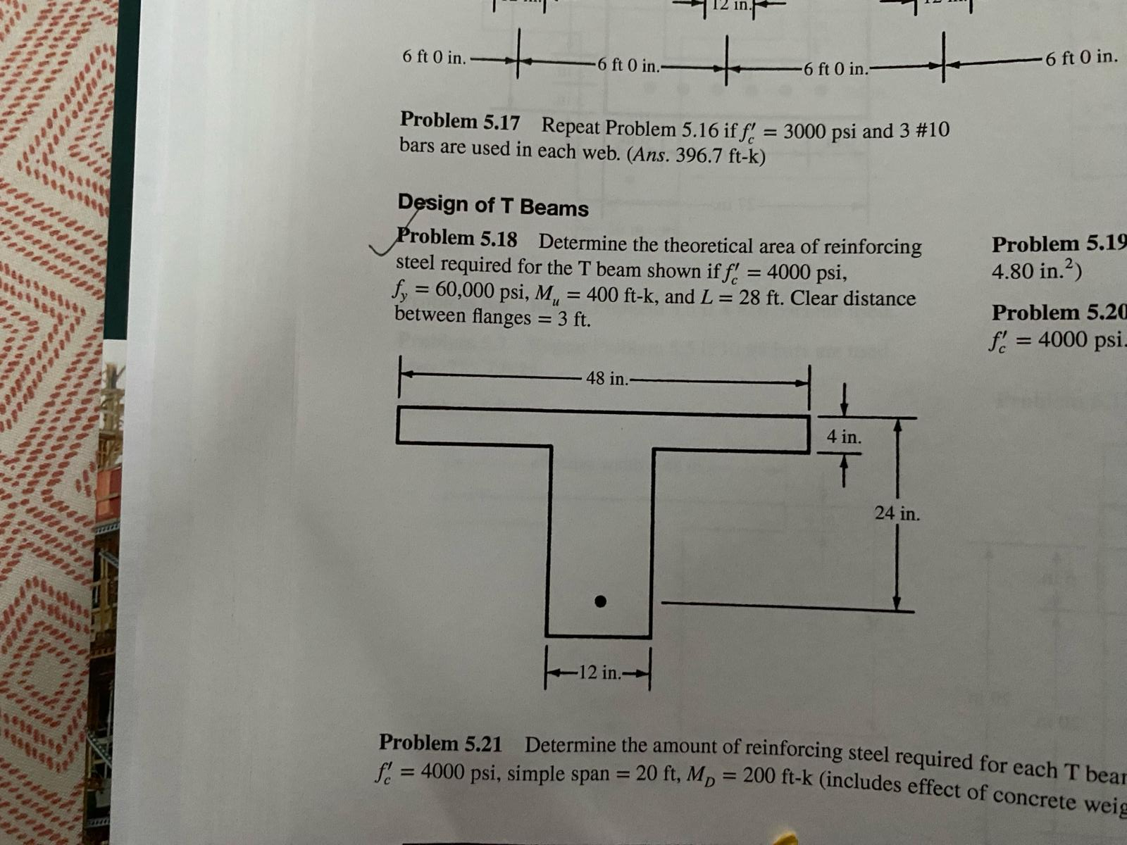 Problem 5 . 1 8 Determine the theoretical area of