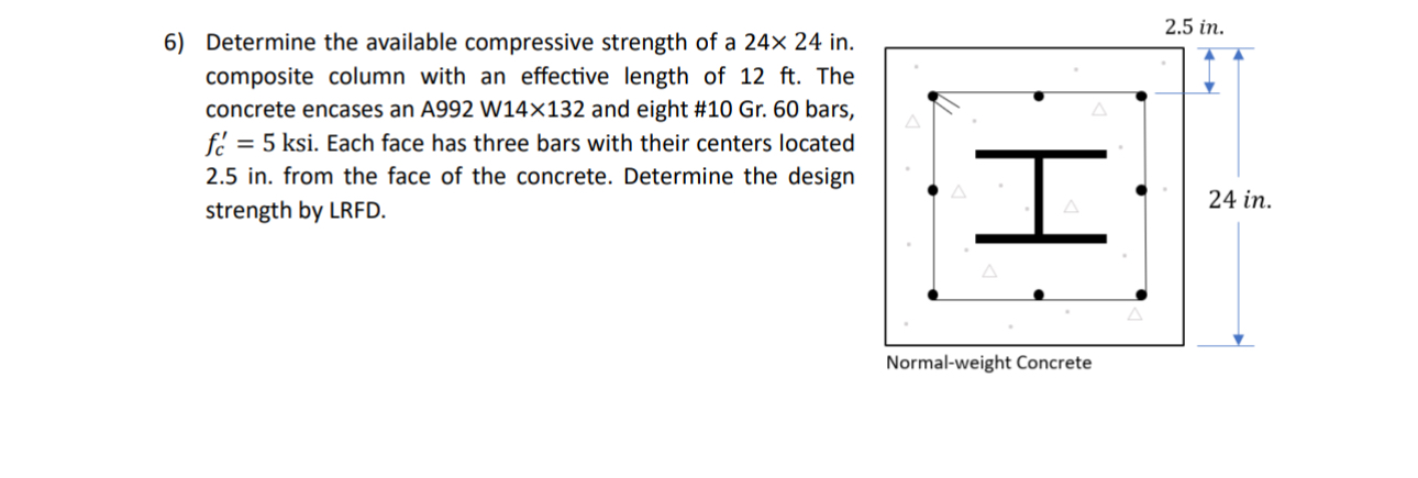 Determine the available compressive strength of a