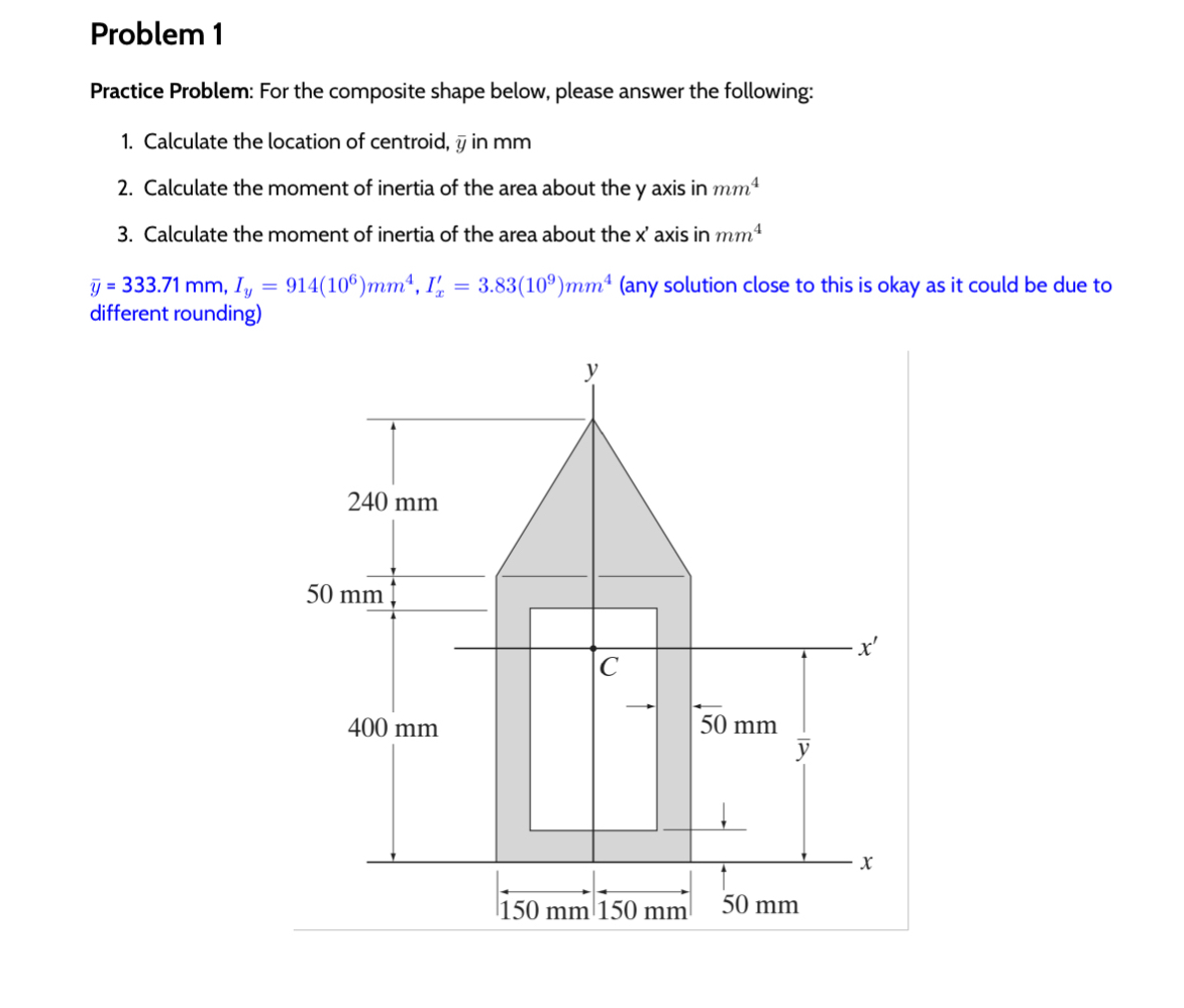 Problem 1 Practice Problem: For the composite