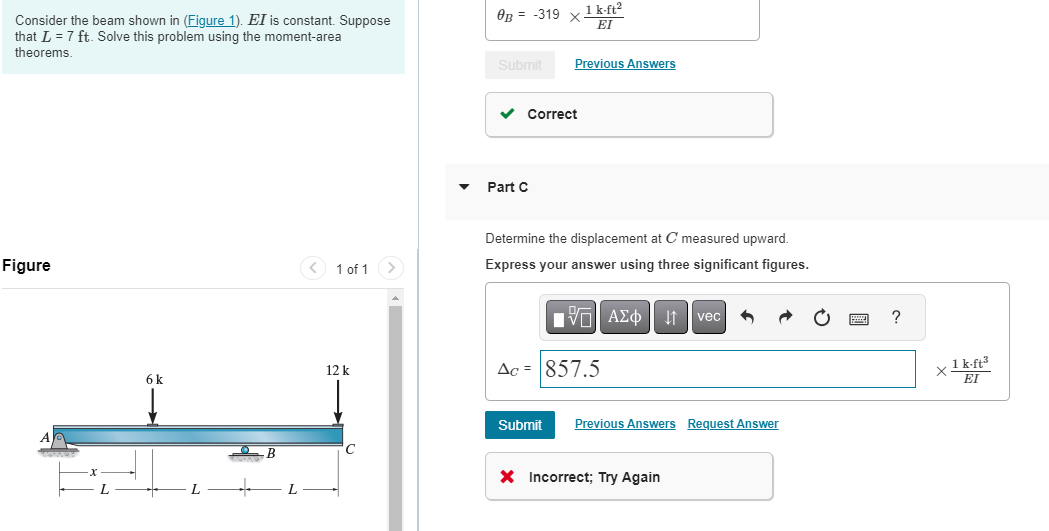 Consider the beam shown in ( Figure 1 ) . E I is