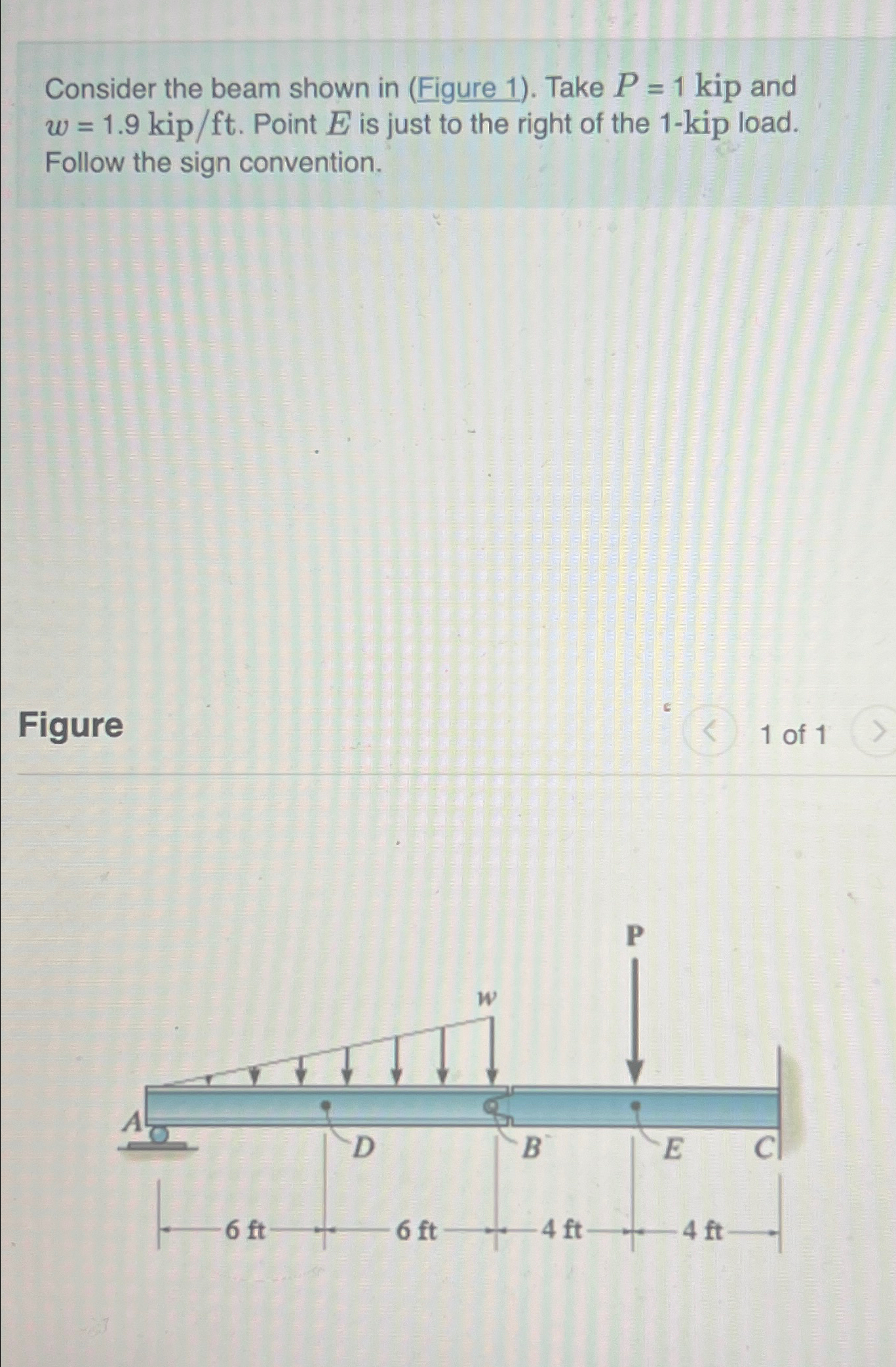 Consider the beam shown in ( Figure 1 ) . Take P