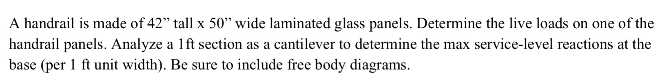 A handrail is made of 4 2 " tall x 5 0 " wide