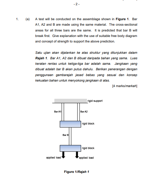 ( a ) A test will be conducted on the assemblage