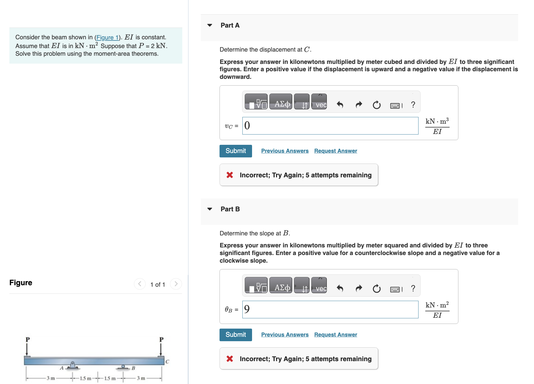 Consider the beam shown in ( Figure 1 ) . E I is