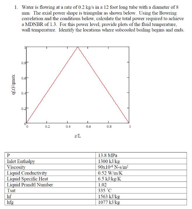 Water is flowing at a rate of 0 . 2 k g s in a 1