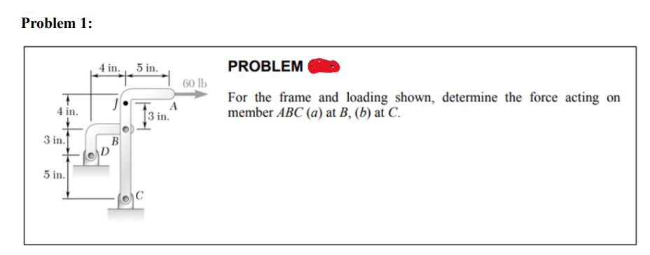 Problem 1 : PROBLEM For the frame and loading