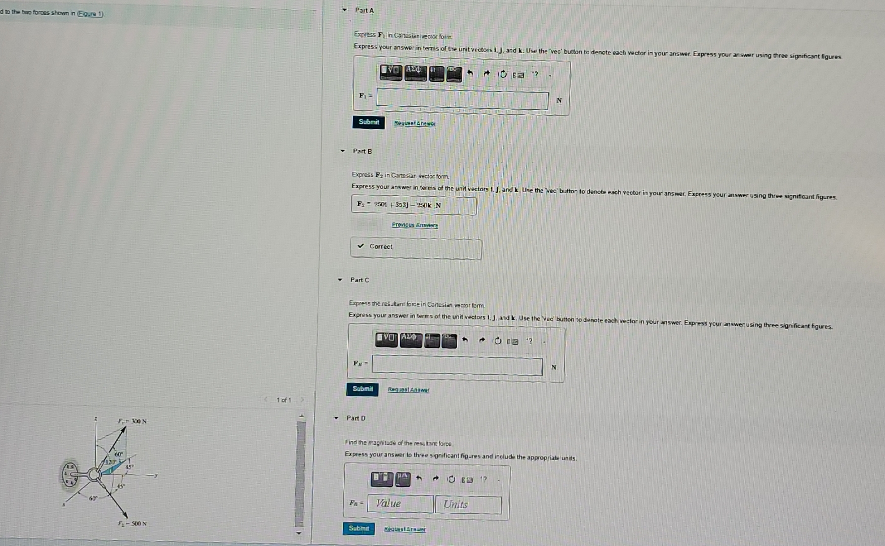 Express F k in Catsian vectar forme Express your